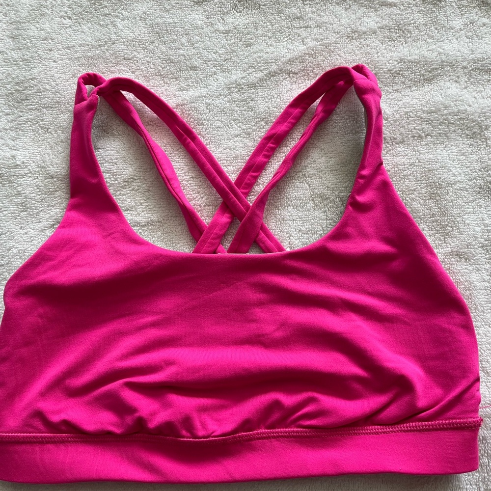 Lululemon Athletica Pink Crop Top with Cross-Back Design